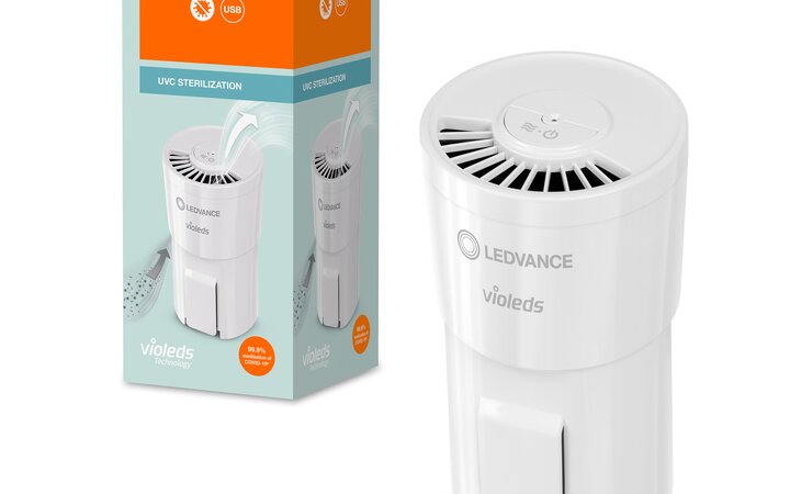 LEDVANCE UV-C LED HEPA airpurifier doodt virussen, zelfs onderweg
